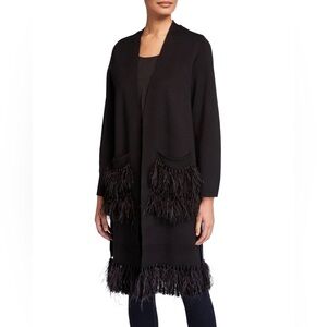 Koby Halperin Black 'Irene' Sweater Cardigan with Feather
